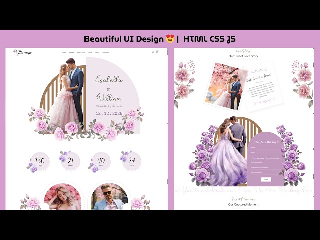 Modern Animated Wedding Website Template 🔥 | HTML CSS JavaScript Project