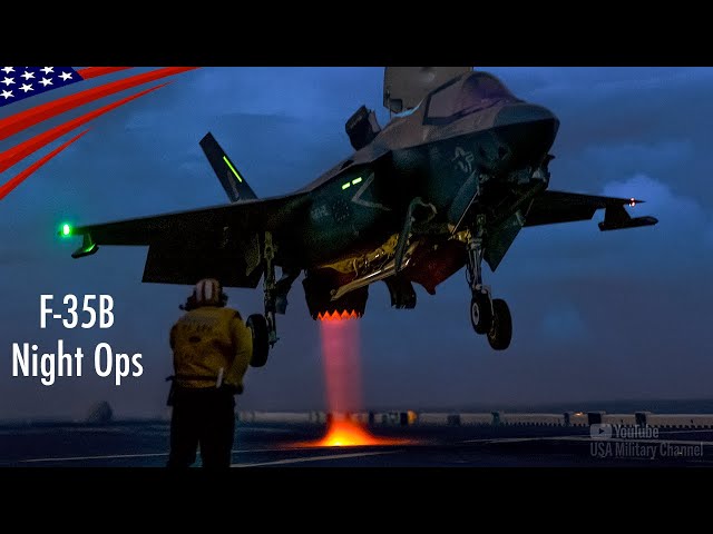 F-35B Night Ops – Fiery Swivel Nozzle in Action