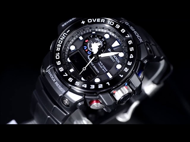 Casio G Shock Gulfmaster GWN 1000B 1AJF Men Black Digital Analog Dial Black Resin Strap