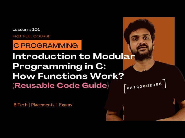 Introduction to Modular Programming in C: How Functions Work (Reusable Code Guide) || C Programming