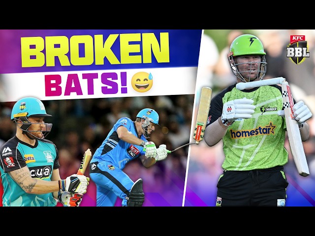 BROKEN BATS 😅 10 Wild Bat Breaks In The BBL