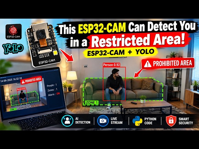 This ESP32-CAM Can Detect You in a Restricted Area! | ESP32-CAM + YOLO