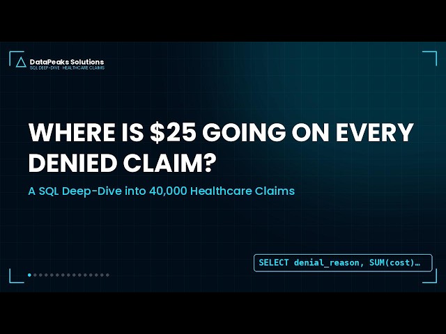Healthcare Claims Analytics Using SQL | End-to-End Data Analytics Project #sql