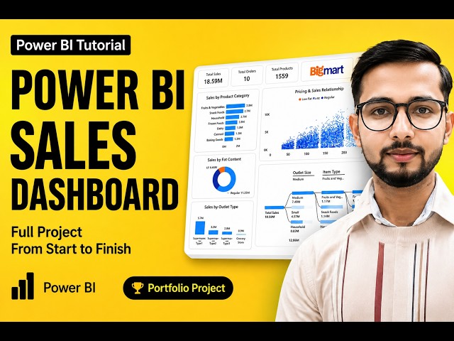 Power BI Sales Dashboard Project 2026 #powerbitutorialforbeginners #powerbitutorial #powerbi