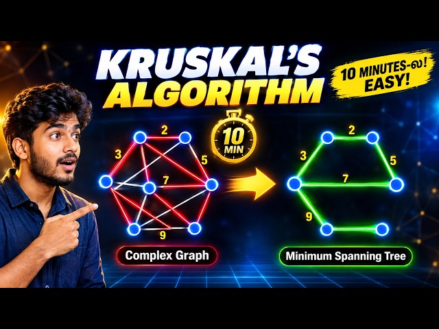 Kruskal's Algorithm in Tamil 🔥Explained in 10 Minutes #kruskal #algorithm #keepgon
