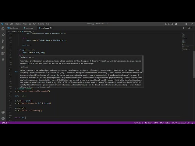 Implementation of Cyclic Redundancy Check (CRC) using Python