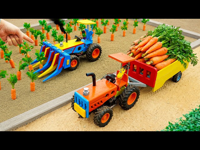 DIY Mini Tractor Carrot Harvest 🥕 Mole Attack Disaster | HP Mini