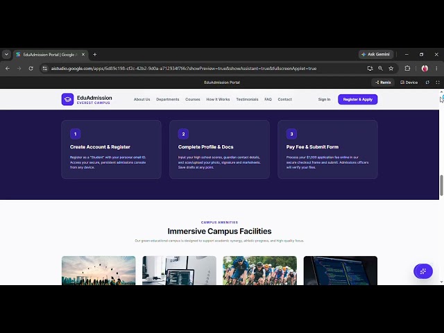 EduAdmission Portal   Google AI Studio