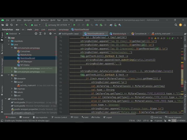 Android Studio (Kotlin) Simple MVVM, NFC Reader