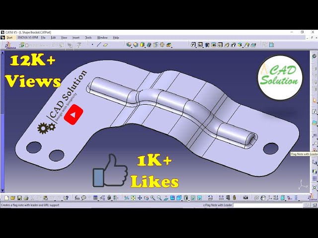 L Shape Bracket || Surface Design || CATIA V5 Tutorials