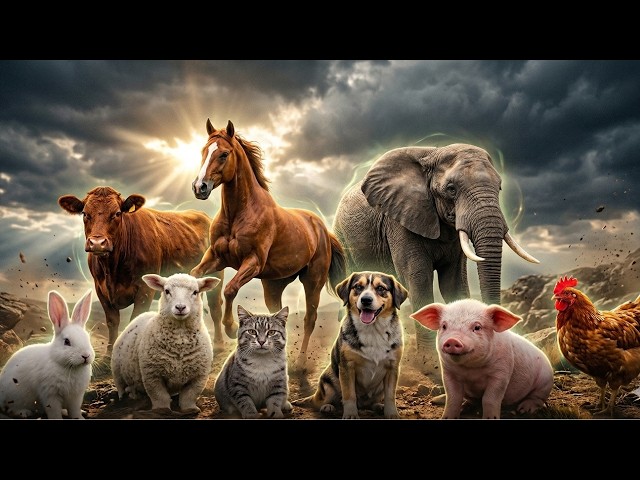 Cute Animal Sounds | Cat, Cow & Sheep Sounds for Kids