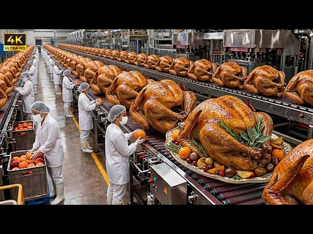 Inside a Roast Turkey Factory | How Millions of Turkeys Are Made Every Year (Full Process)