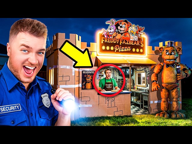 We BUILT a FNAF Box Fort PIZZERIA… Then FREDDY ATTACKED!