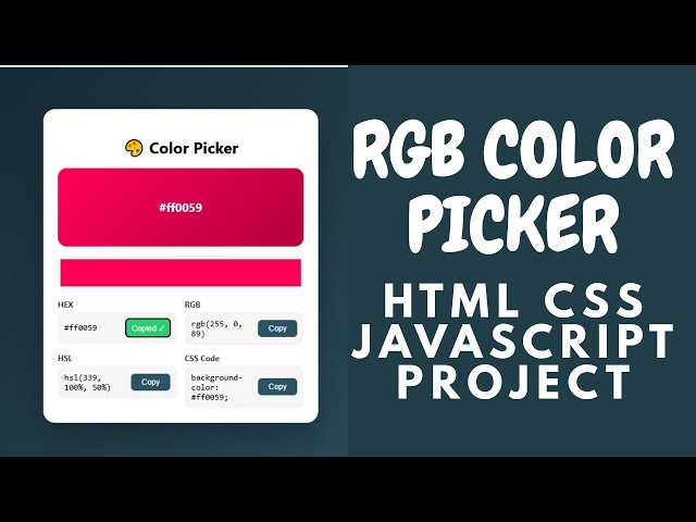 RGB Color Picker HTML CSS JavaScript Project 2026