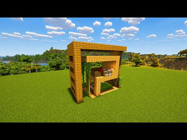 Minecraft : How To Build a Modern Starter Wooden House | Tutorial