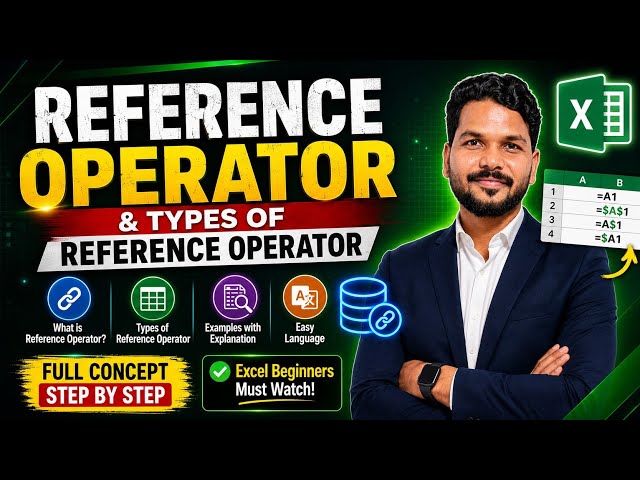 Reference Operators in Excel Explained with Examples | Complete Excel Tutorial 🔥