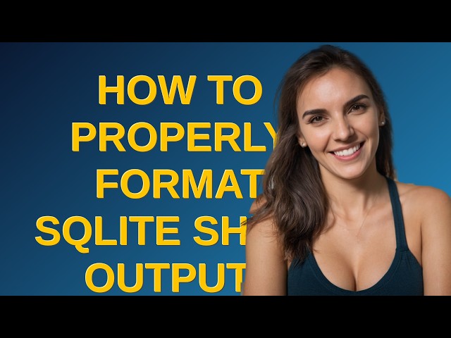 Dba: How to properly format sqlite shell output?