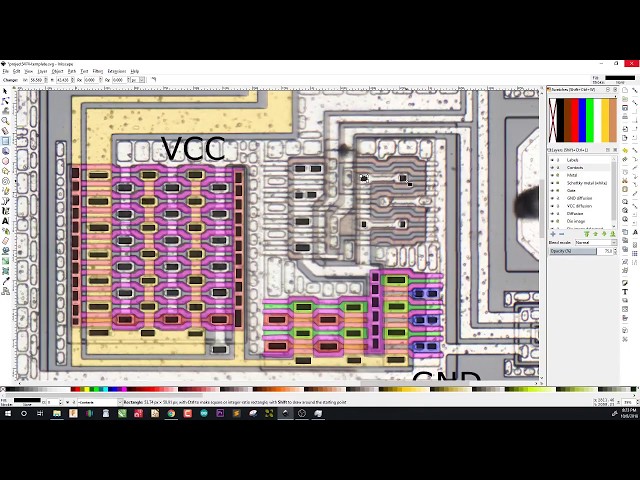 Reverse engineering a simple CMOS chip