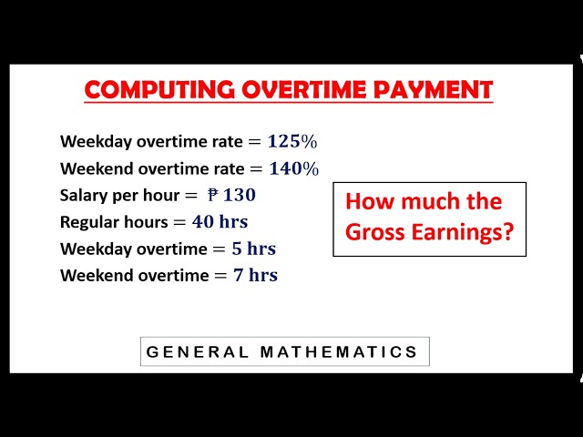 COMPUTING OVERTIME PAYMENT || GENERAL MATHEMATICS