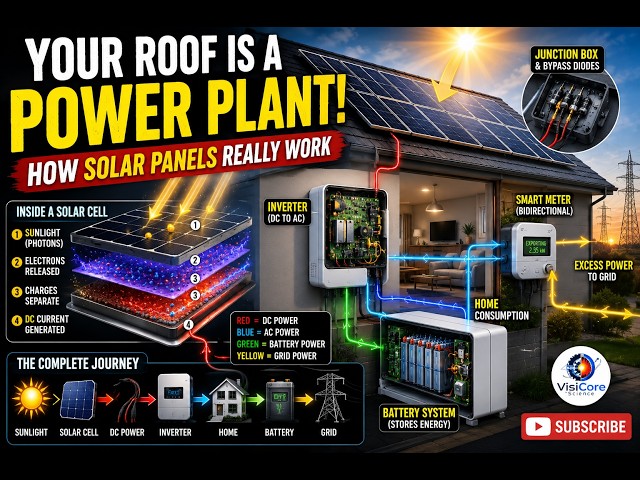 How Solar Panels Turn Sunlight Into Electricity | Full 3D Explanation