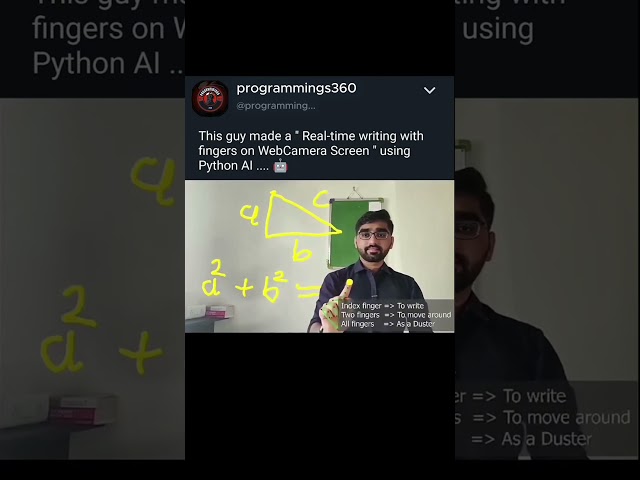 🤯 He Wrote on Air Using Python AI! | Python + AI = Real-Time Virtual Ink 🖊️ | Python AI Magic...