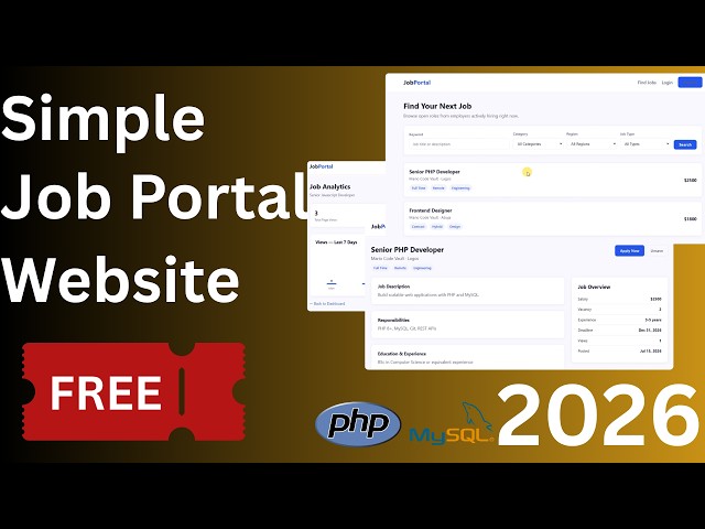 Job Portal System using PHP & MySQL | MVC Architecture | Free Source Code 2026