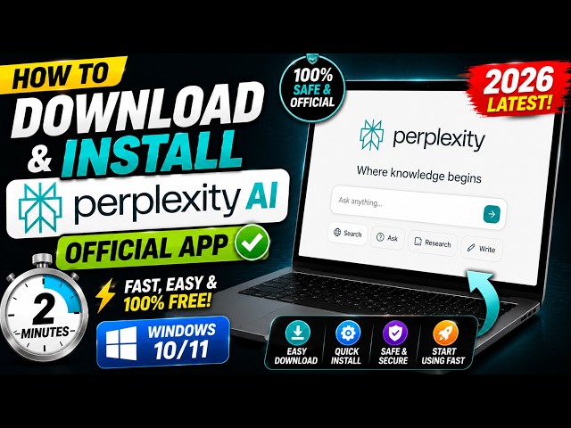 How to Download & Install Perplexity AI on PC (2026) 🤖 | Official App Tutorial
