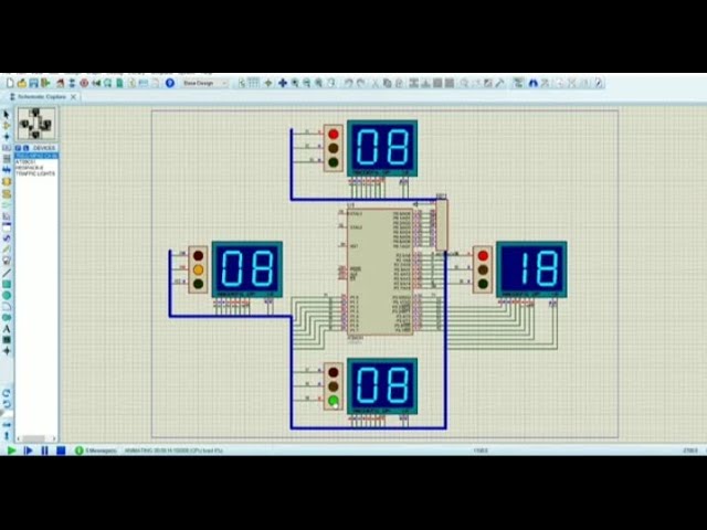 Intelligent traffic control system using microcontroller 8051 using Proteus || Full circuit + code