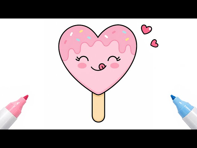How to Draw a Cute Heart Lollipop ❤️🍭 | Easy Drawing Tutorial