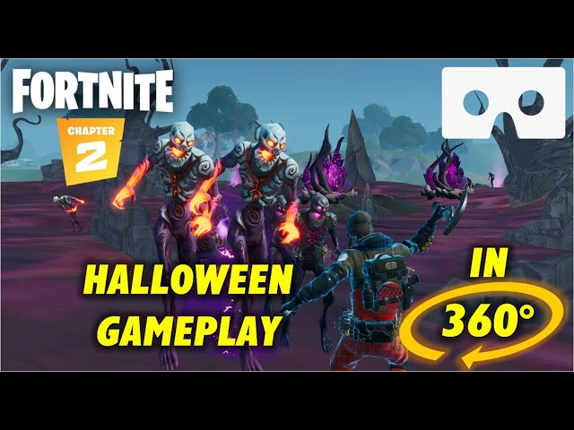 Fortnite Halloween Chapter 2 in 360° - Zombies, Decorations and Gameplay in VR 360