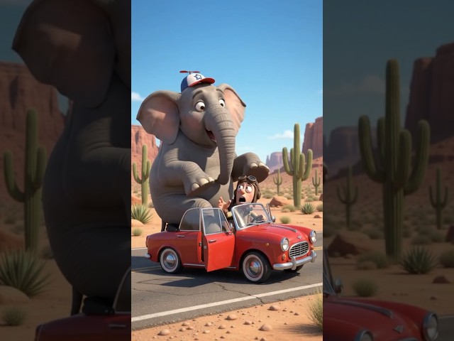 The Elephant Took Over the Tiny Car! 😂🐘 | Funny Cartoon Short
