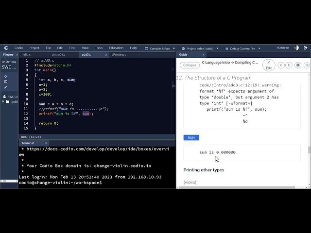 Printing integers using printf in C