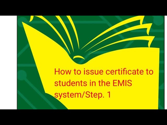How to Issue Student Certificates in EMIS – Step 1