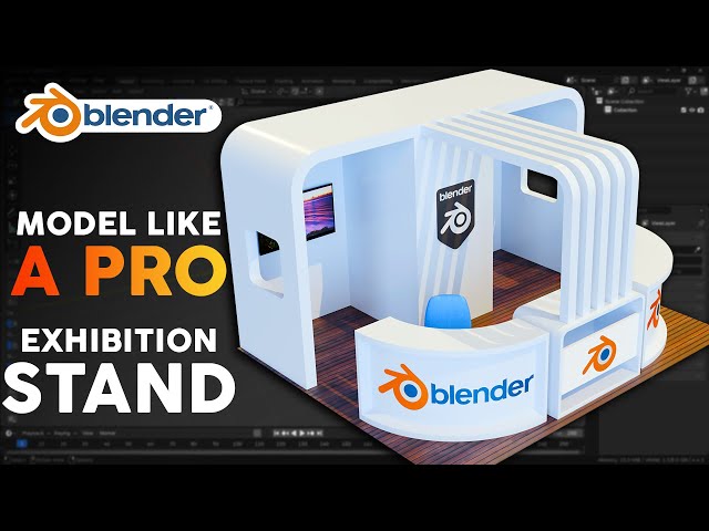 Blender 3D Modelling Tutorial Beginner - Create An Exhibition Stand