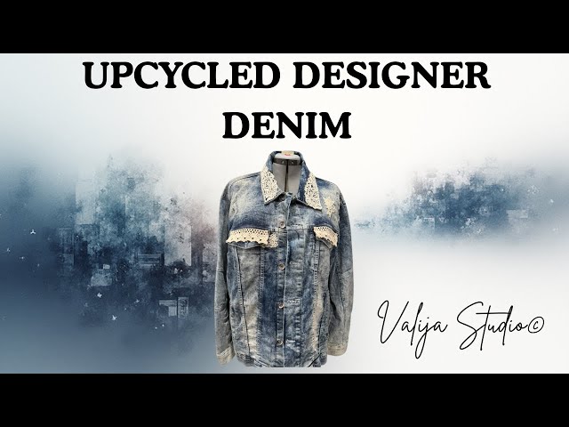 One-of-a-Kind Upcycled Denim Jacket with Vintage Lace