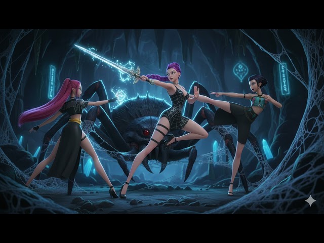 KPop Demon Hunters 2 Huntrix Fighting Shelob the Great Spider