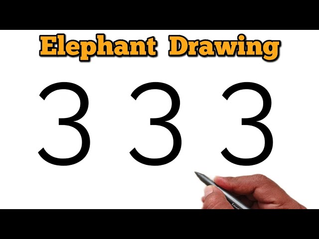 How to Draw Elephant from Number 33 | Easy Drawing Trick for Beginners