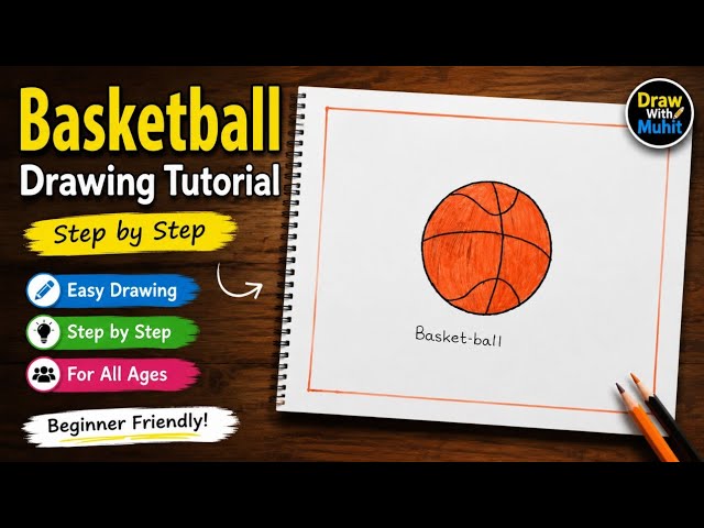 How To Draw A Basketball 🏀 | Easy Step By Step Drawing Tutorial