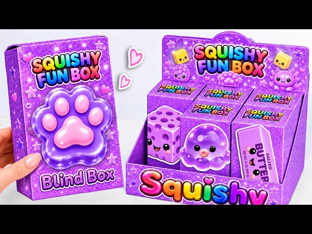 Paper DIY💖Unboxing Cute CAT PAW Squishy Blind Box ASMR 🐾How to Make RAREST Glitter TABA Squishy Tana