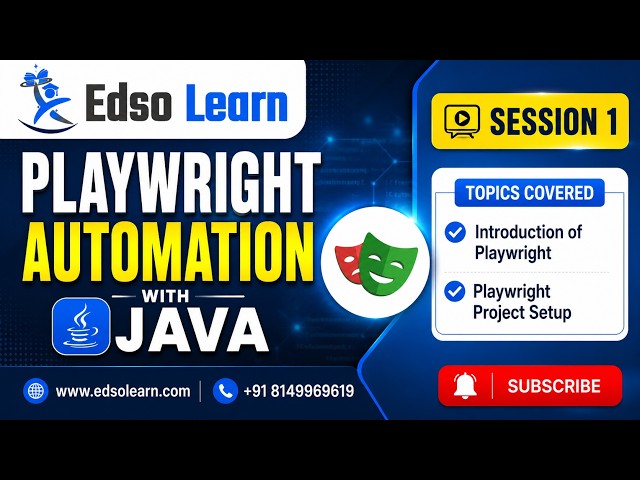 Playwright with Java Automation | session 1 | Introduction, Project Setup | Edso Learn