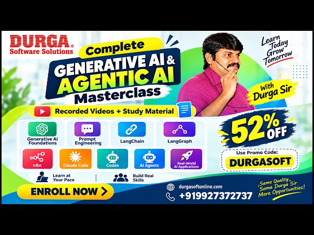 Complete Generative AI & Agentic AI Masterclass by Mr. DURGA Sir @ DURGASOFT