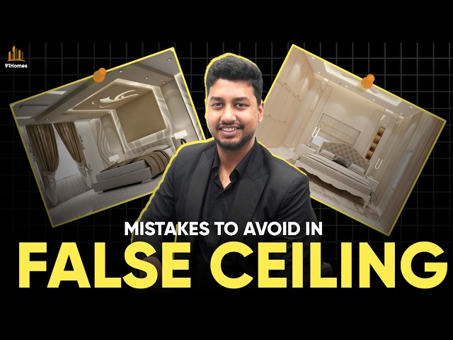 9 Mistakes to avoid during FALSE CELING WORK in hindi with 91Homes. From Design to final work.
