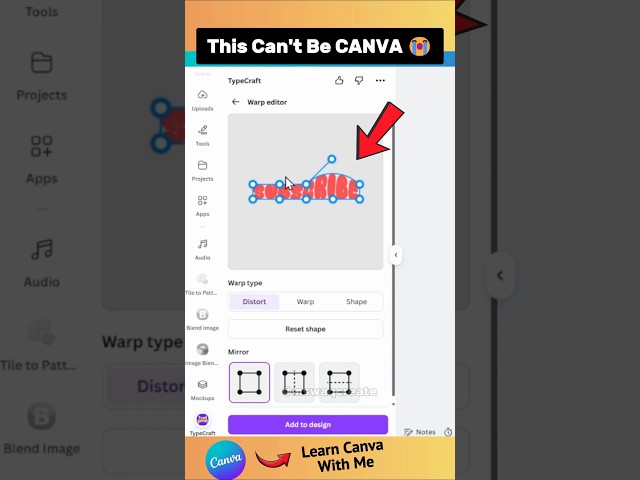 Canva Hack Nobody Tells You This Text Warp Trick 🤩 #shorts #tutorial  #canva