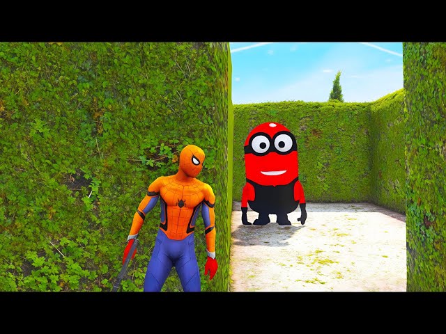 GTA 5 Epic Ragdolls RED SPIDERMAN VS RED MINION VS GREEN MINION (Euphoria Physics & Funny Fails)#22