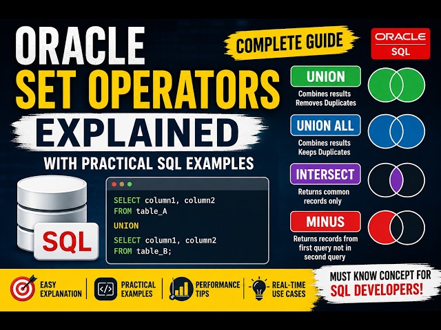 Oracle Set Operators Explained with Examples | UNION, UNION ALL, INTERSECT & MINUS