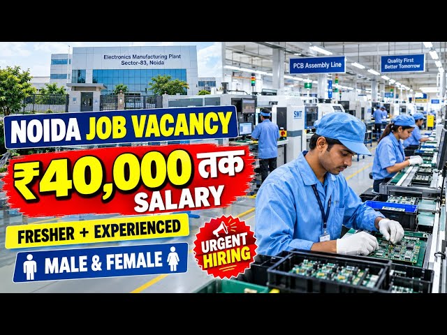 Noida Job Vacancy 2026 | Noida Job | 10th 12th ITI Diploma Graduate | Fresher Job | Salary ₹40,000