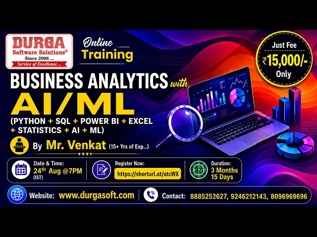 BUSINESS ANALYTICS with AI/ML Online Training @ DURGASOFT