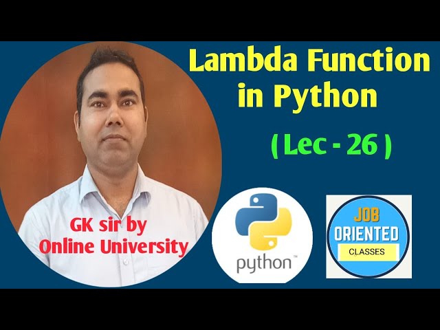 Lambda Function in Python by Online University