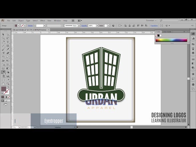 Basic Fill and Stroke of colored object adobe illustrator tutorials 2016