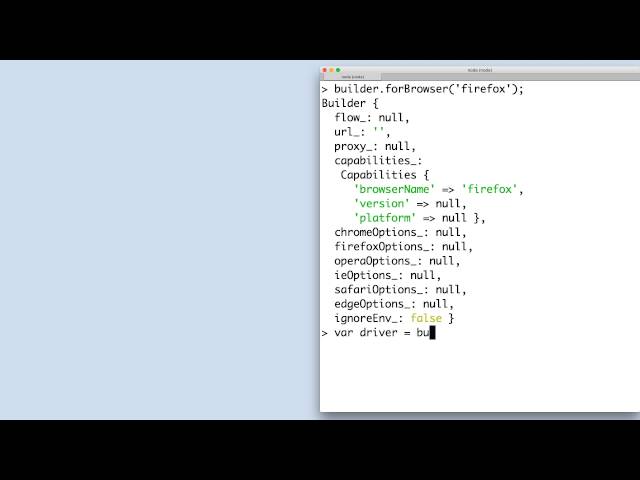 Build a driver with WebDriverJS — Selenium WebDriver for Node.js